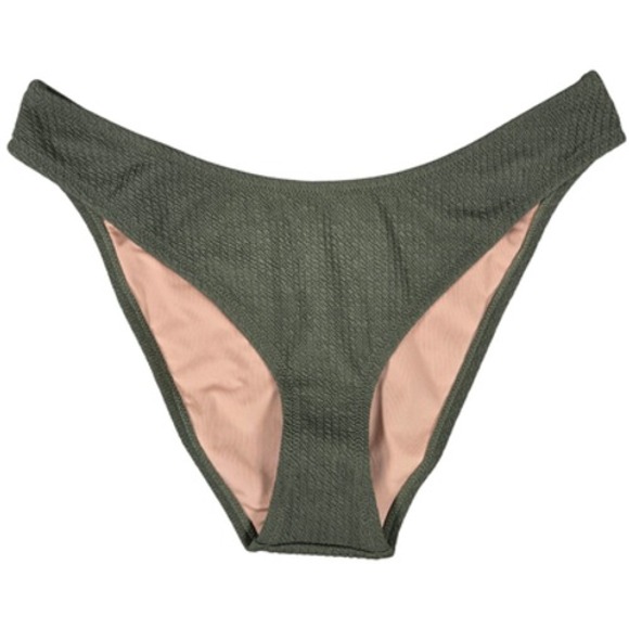 J. Crew Textured curved-waist cheeky bikini bottom in‎ General Surplus L NWT - Picture 1 of 9
